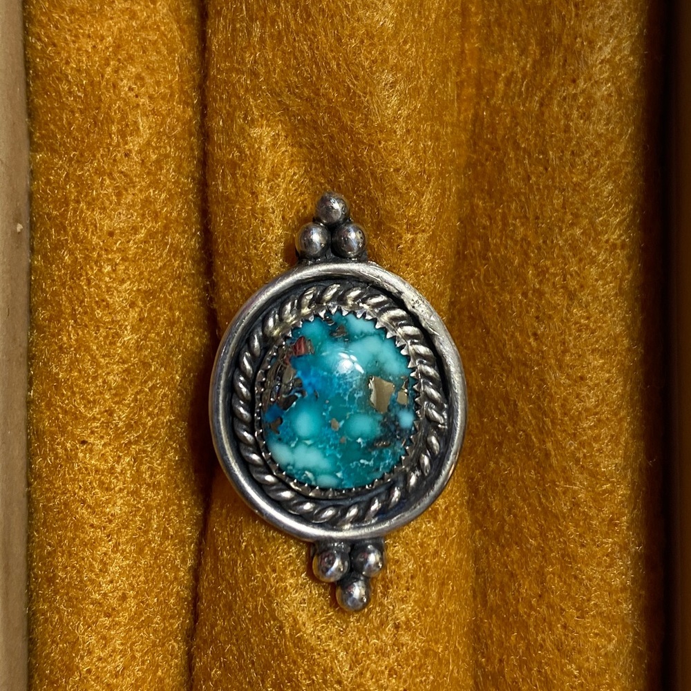 NEW OOAK White Water Turquoise Sterling Ring
